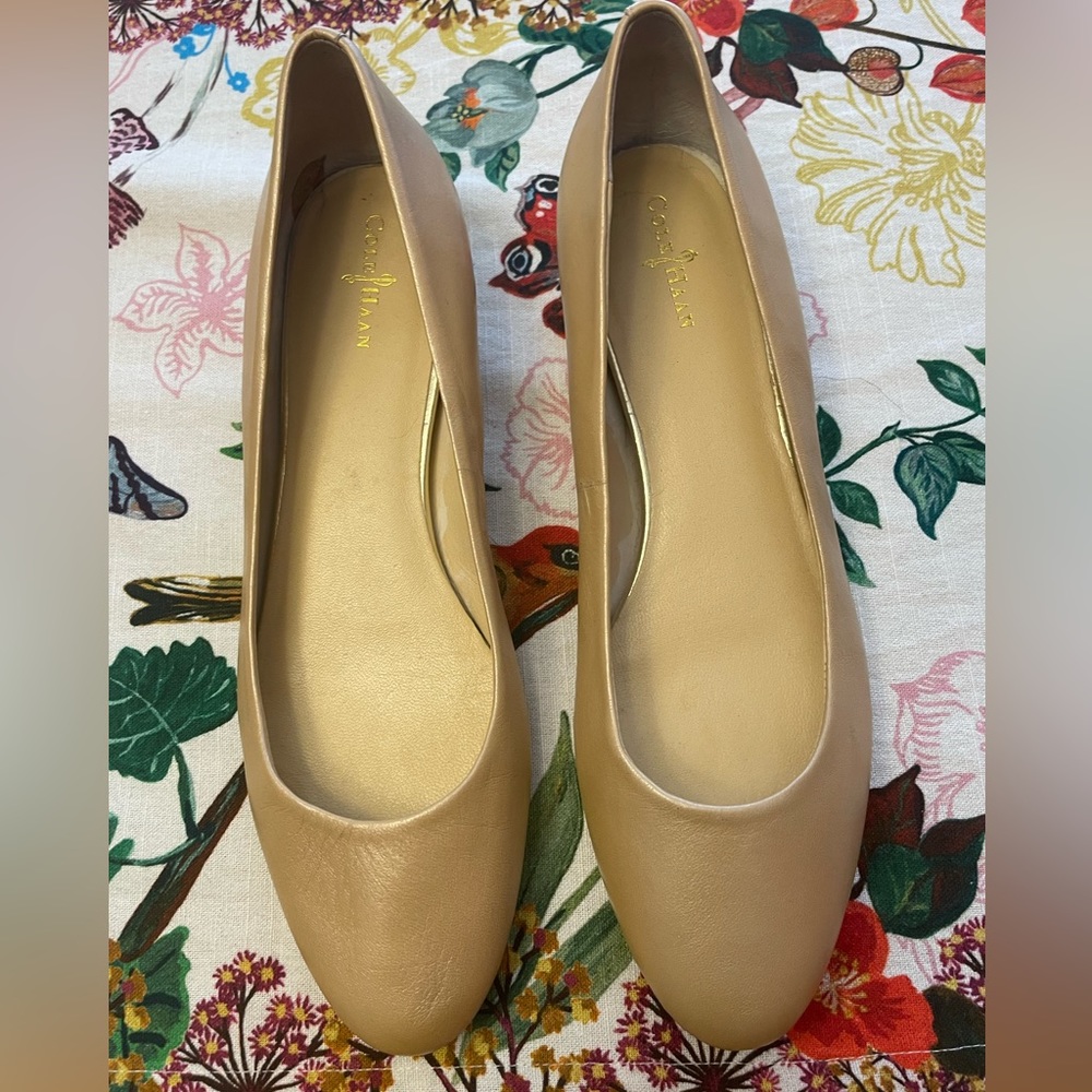 Cole Haan Nike Air Nude & Gold Flats, 10AA